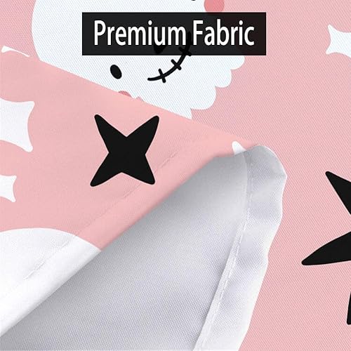 Miniatura 6 de Cortina de ducha de Halloween, lindos murciélagos, fantasma, calabaza, para baño, juego de cortina de ducha rosa, tela de poliéster, 72 x 72 pulgadas