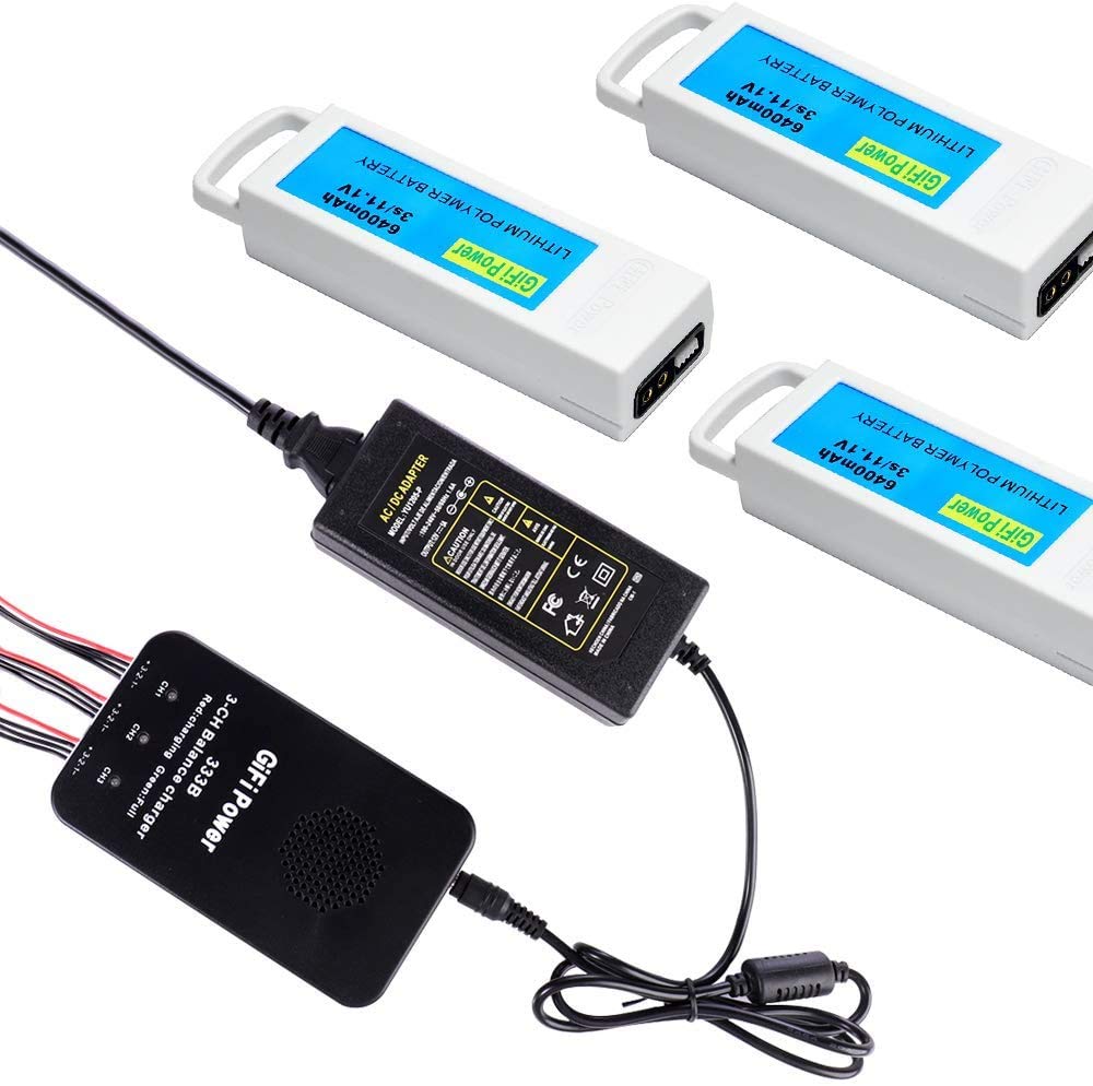 Cargador de batería 3S Batería de Litio Smart Balance Cargador rápido Cargador de batería Digital para Yuneec Q500, Q500+, Q500 4K RC Quadcopter con Conectores Fuente de alimentación