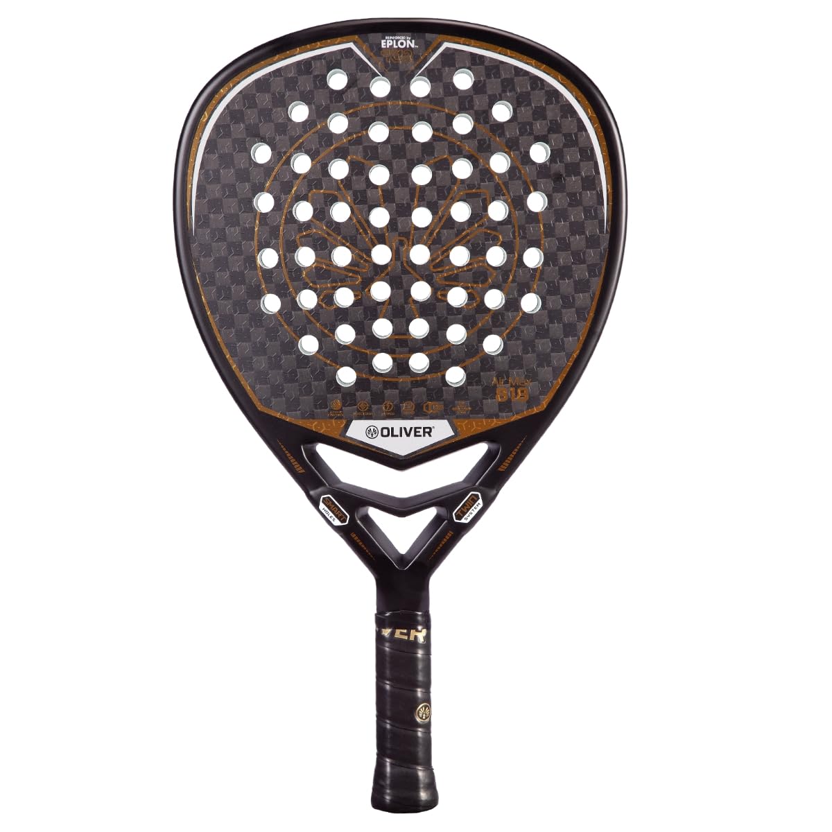 Oliver Padel Schläger Air Max 818 für fortgeschrittene Spieler - Woven EPOLON-K12 - Eva Soft - Diamant Form - 350 g - Padel Tennis Schläger