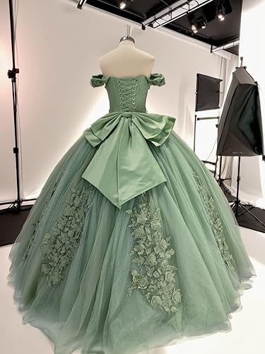 Miniatura 3 de XYAYE Vestidos de quinceañera con hombros descubiertos, vestido de baile, apliques de encaje brillante, dulce 15 16 vestidos de princesa vestidos