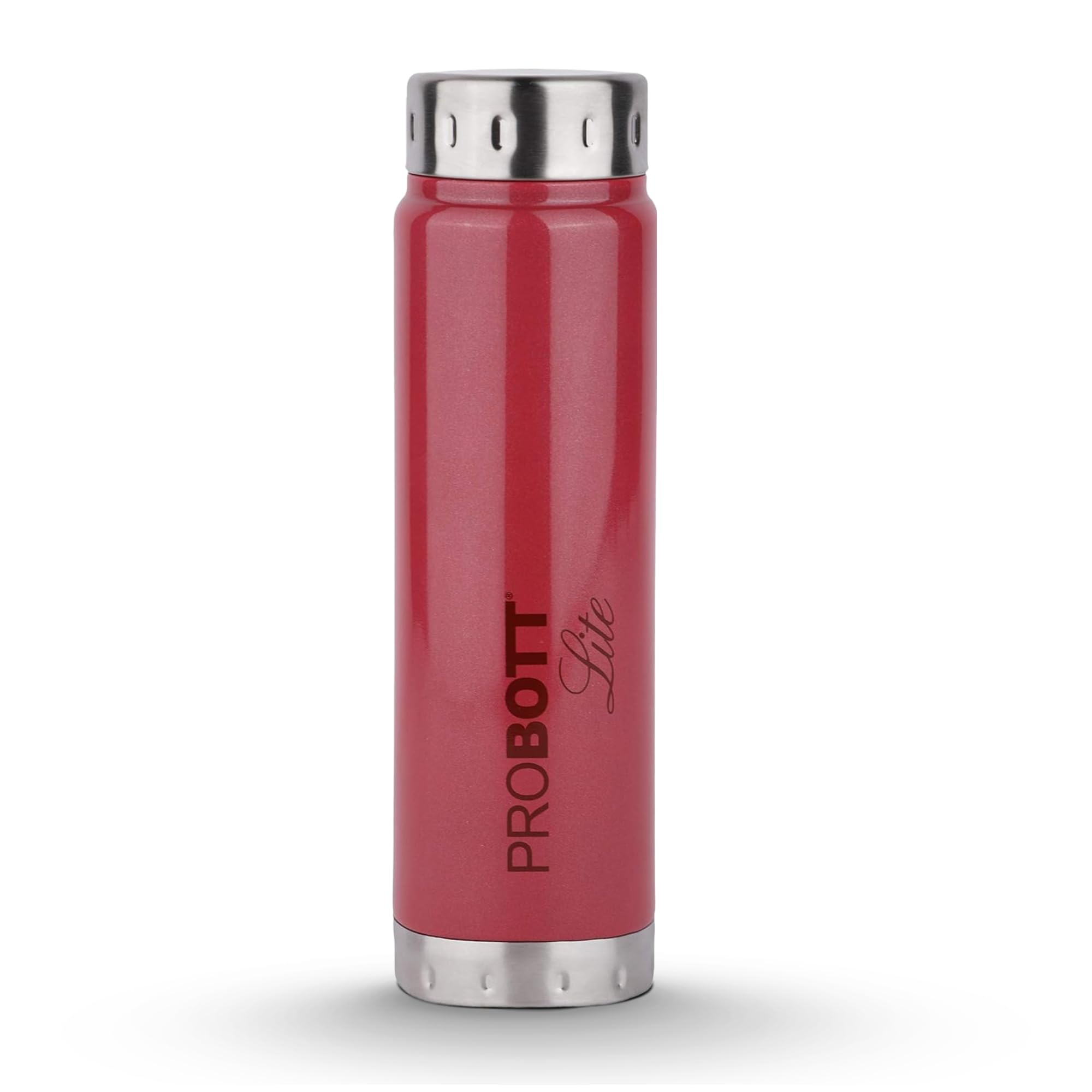 PROBOTT Freeze 1000ml Single Wall Stainless Steel Water Bottle 1 ltr Fridge Water Bottle, Adults, Red | Leakproof | Freeze | Gym | Sports | Office | Home | Kitchen | Hiking | Treking | Travel