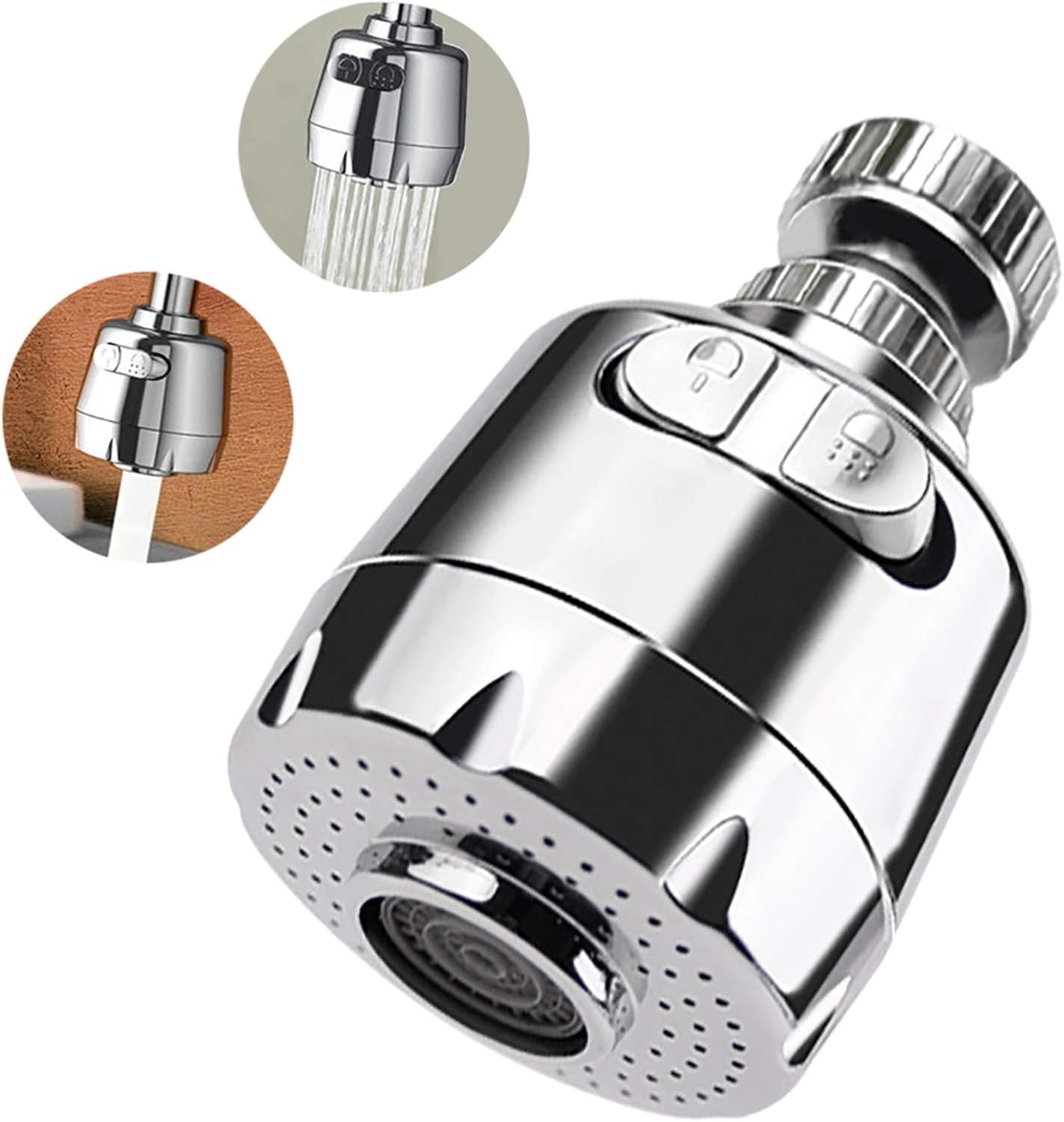 DHRUSIMI 360° Swivel Faucet Tap, Sink Faucet Aerator, Water Aerator, Water Saving Tap Head Connector, Faucet Filter Tap Spray Nozzle for Bathroom, Kitchen, Sink (Short) (B0B691QLJJ) Amazon Price History, Amazon Price Tracker