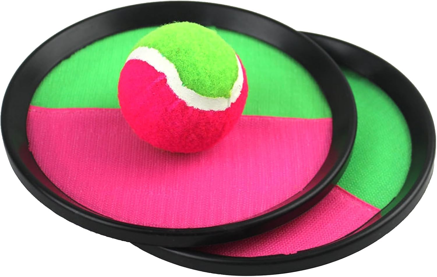 Set di Catch Ball con 2 racchette e palla, dischi da 18,5 cm e palla da 6,5 cm che si attacca, gioco sportivo per spiaggia e attività all'aperto
