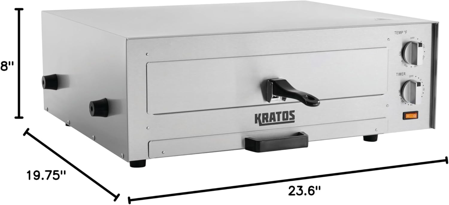 Kratos 29M-036 16" Commercial Electric Countertop Pizza Oven, 120V, 1700 Watts, Stainless Steel Pizza Oven for Restaurants, Cooks Pizzas Up to 16" Diameter