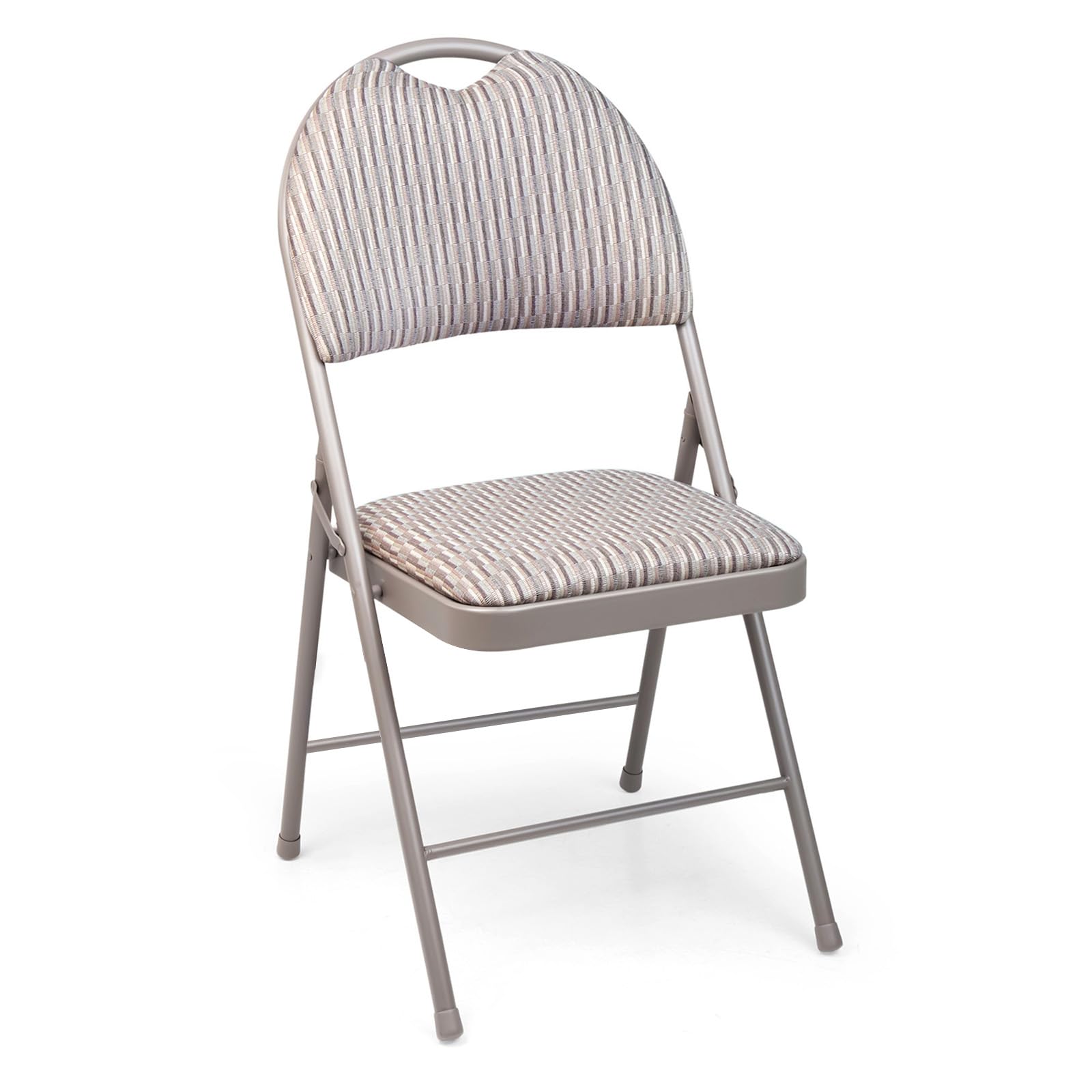Crystals Folding Chair – Heavy-Duty Metal Frame with Comfortable Padded Seat & High Back, Foldable Dining or Office Chair for Home, Events, and Multi-Purpose Use – Fabric or PVC (1 x Folding Chair)