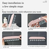 Vista 8 de Percha de madera para cinturón para armario, perchas de almacenamiento antideslizantes con 8 ganchos, perchero antideslizante con múltiples ganchos