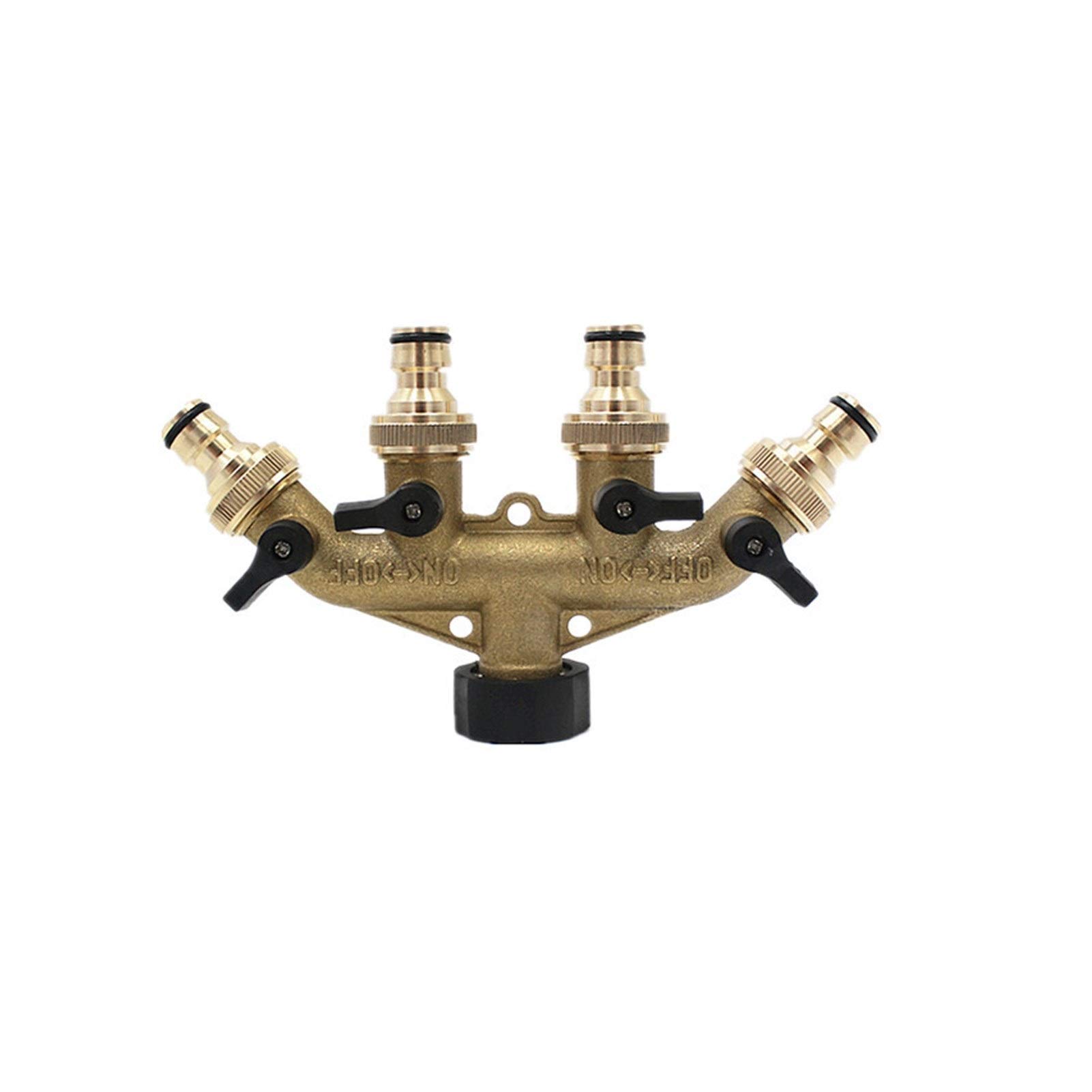 RCGKNNMUZ Brass Pipe Fittings 4 Way Hose Tap Valve Manifold Splitter Adaptors 1PC Water Distributor Repair