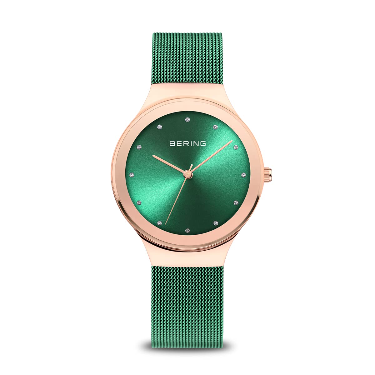 Bering Women's Yellow Classic Slim Design Green Milanaise Watch - Watches - One Size - Accessories