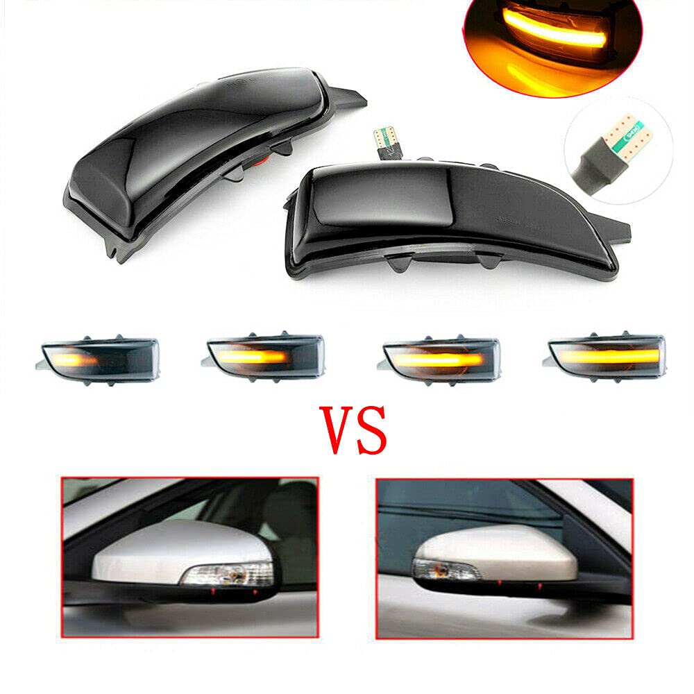 WXZOS LED Dynamic Wing Mirror Turn Indicator Light for Volvo S40 V50 C30 S60 V70 2Pcs 31111090 31111102