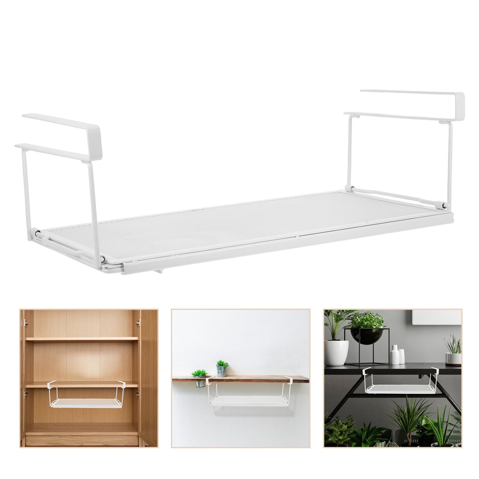SHINEOFI Organizzatore Sottolavello Cucina in Acciaio al Carbonio Bianco, Cestino Estraibile Salvaspazio Versatile per Dispensa e Cucine Professionali