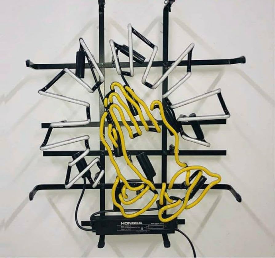 ネオン管　ネオンサイン　看板　オーダーメイド　祈り手　ハンドサイン　NEON Amazon.co.jp: 祈り手 ネオンサイン 拍手 ネオン管 看板