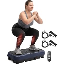 SQUATZ Vibration Plate Exercise Machine, Vibration Plate with Handles and 1-99 Speed Levels, 10 Preset Programs, Quiet Low-Impact Home Fitness Platform with Remote Control, Portable Design