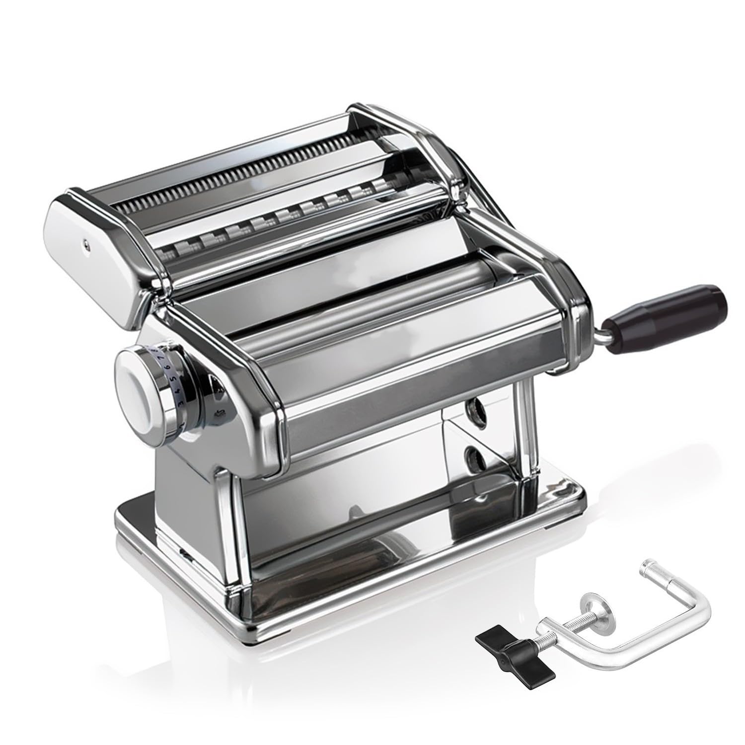 Machine à Pâtes Manuelle Acier Inoxydable & Aluminium - Presse Pâtes Avec Manivelle Et Fixation Table
