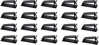 fashion mania 20Pcs Self Adhesive Cable Management Clips, Cable Organizers Wire Clips Cord Holder for TV PC Ethernet Cable under Desk Home Office (Black)