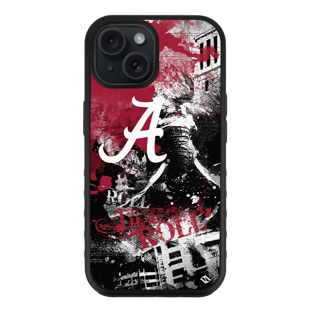 Guard Dog Case Compatible with iPhone 15 - Military Grade - Rugged Two Piece Protection - Collegiate Licensed - Alabama Crimson Tide - by Paulson Designs