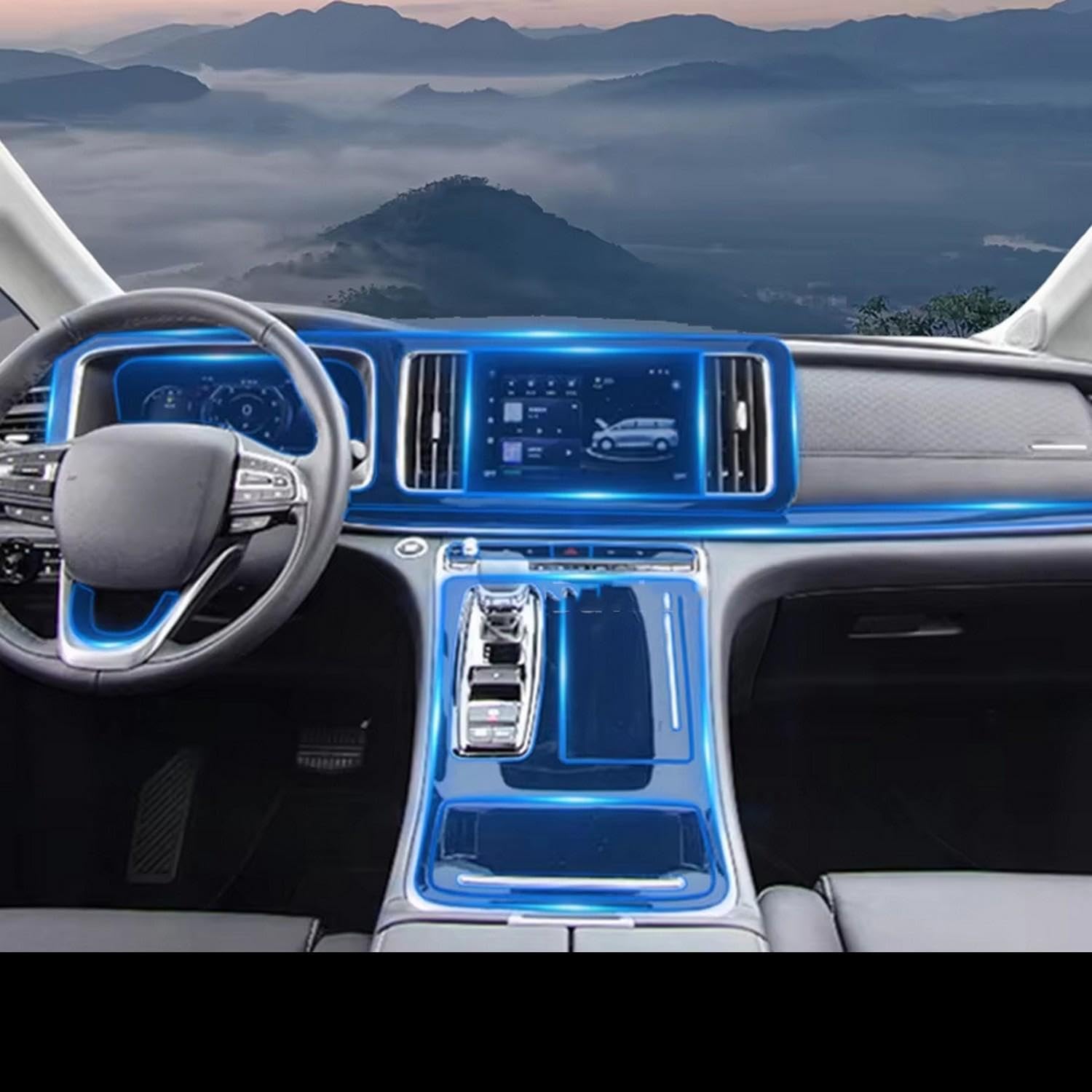 Instrukcja nawigacji GPS do samochodu, ekran LCD, folia ochronna TPU, naklejki dekoracyjne, do silnika Trumpchi GAC GN8 2021-2023