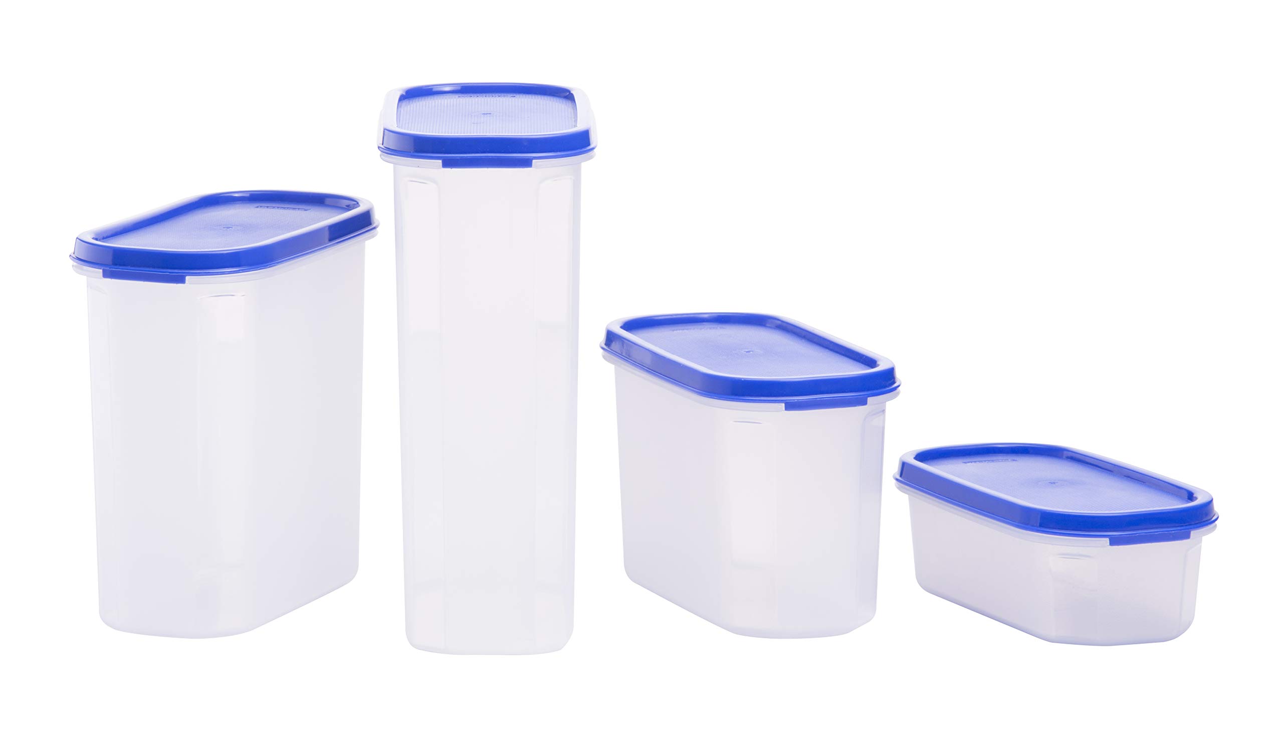 VarmoraOval Container Smart Storage Plastic Container -Blue (Pack of 4)