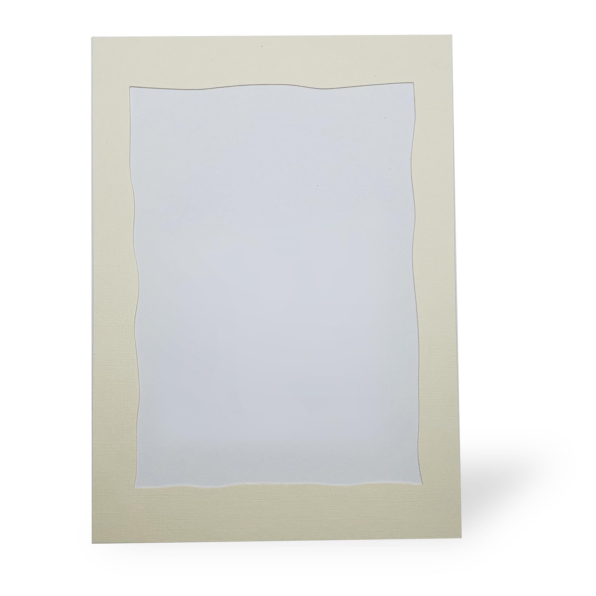 100 Stück Endlosleporello für Bilder 13x18 cm (Hochformat) Leinen beige Wellenausschnitt, nach Bedarf teilbar, für Hochzeit, Jubiläum, Geburtstag