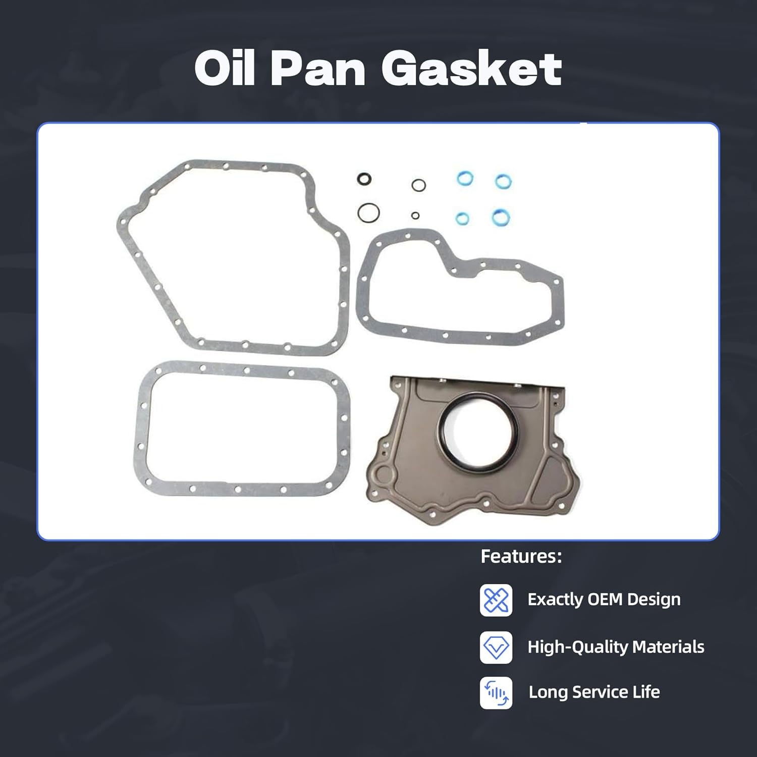 3.6 CS26541-1 Oil Pan Gasket Crankshaft Oil Seal Fit for Chrysler Dodge Jeep Ram 3.6L 2011-2015 CS26541-2 68433335AA