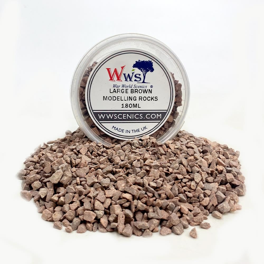 WWScenics Large Brown Modelling Rocks 2-5mm | 180ml Tub | Wargame Scenery & Basing Material