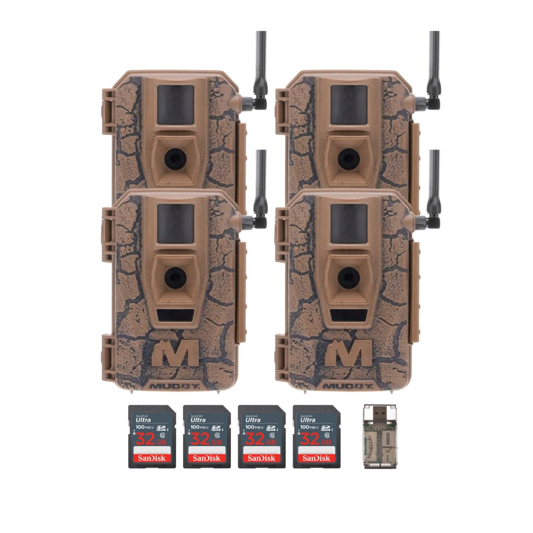Caméra de surveillance MUDDY Mitigator de 24 m portée kit de 4 caméras de chasse avec carte SD