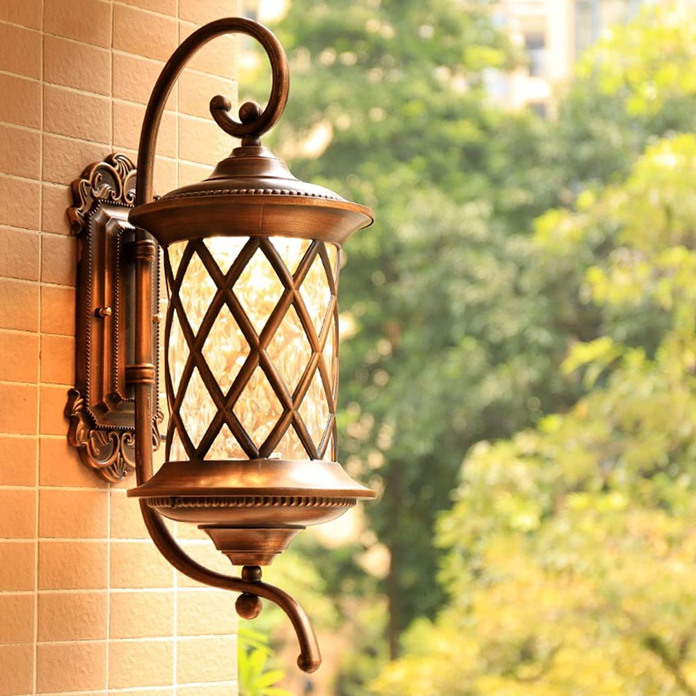 Wodoodporna lampa ścienna w stylu vintage, IP55, na ganek, ogród