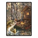 Needyou Realtree Fleece Throw Blanket Fleece 58" x 80" Outdoor Indoor