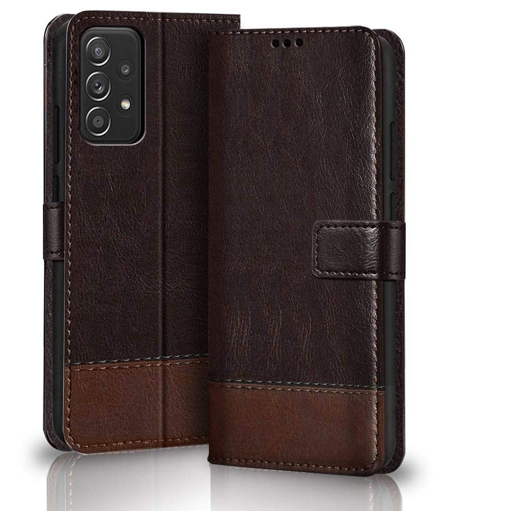 TheGiftKart Flip Back Cover Case for Samsung Galaxy A73 5G | Dual-Color Leather Finish | Inbuilt Stand & Pockets | Wallet Style Flip Back Case Cover for Samsung Galaxy A73 5G (Coffee & Brown) (B09Y3KBKH2) Amazon Price History, Amazon Price Tracker