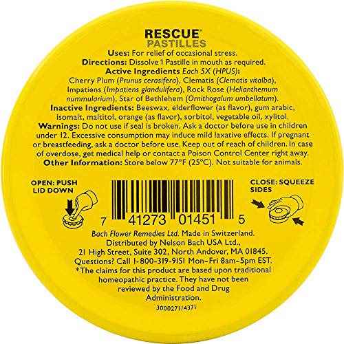 Bach Rescue Pastilles Orange Elderflower, 1.7 Oz #TOP2