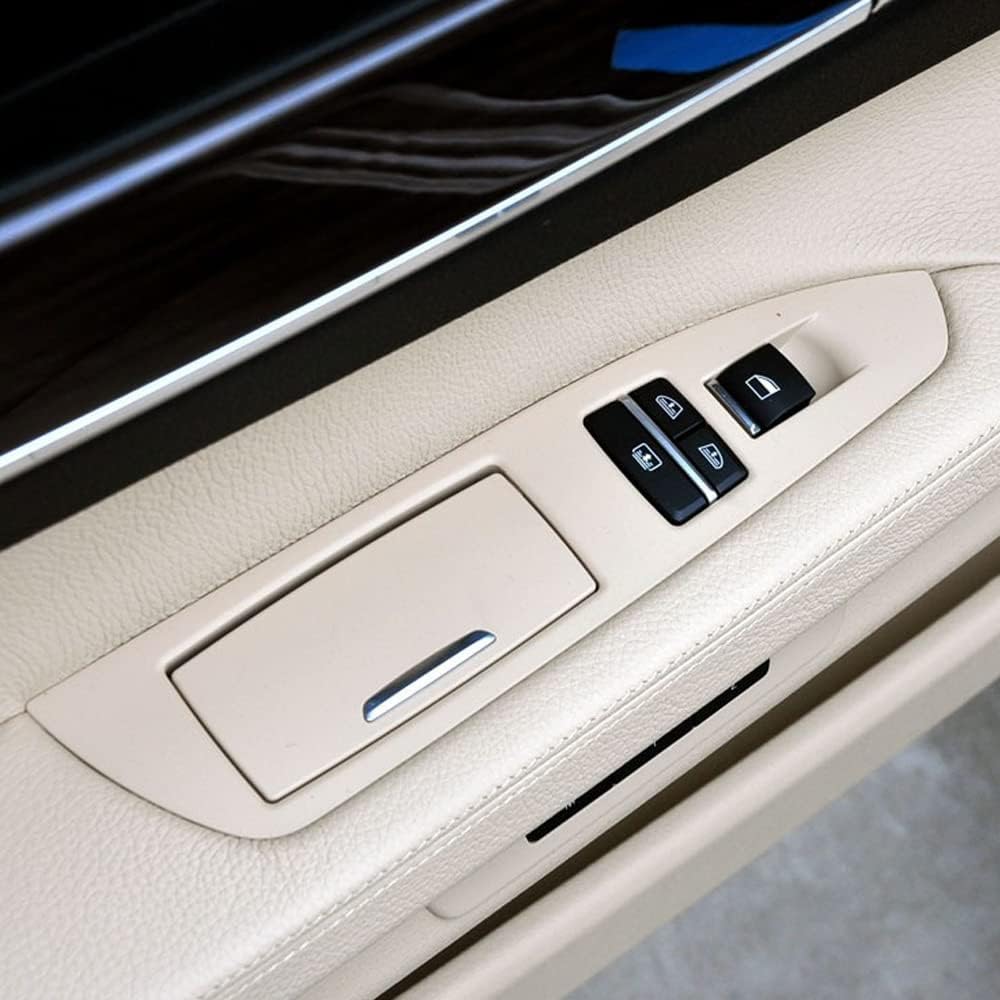 Oyster Car Interior Rear Door Right Inner Handle Switch Panel Ashtray Box Finisher Cover Trim Compatible with B-MW 7 Series F01 F02 2009-2017