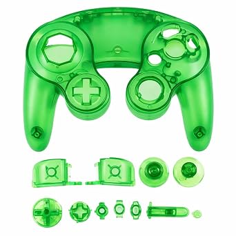 Menbis Crystal Clear Replacement Controller Shell Kit for Nintendo GameCube NGC - Transparent Faceplate