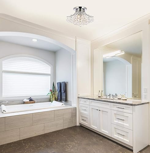 Miniatura 2 de Elegant Lighting 8000F19CRC - Lámpara de araña de cristal transparente Toureg de 6 luces, de un solo nivel, acabado en cromo con cristales