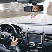Vista 5 de zipelo Accesorios de automóvil con diamantes de mariposa brillante, dijes de cristal para espejo retrovisor de automóvil para mujeres, decoración