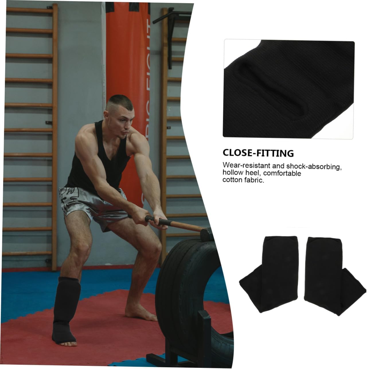 Karate Shin Guards for Adults Lightweight Taekwondo Calf Protectors with Breathable Material for Sparring and Training in Martial Arts