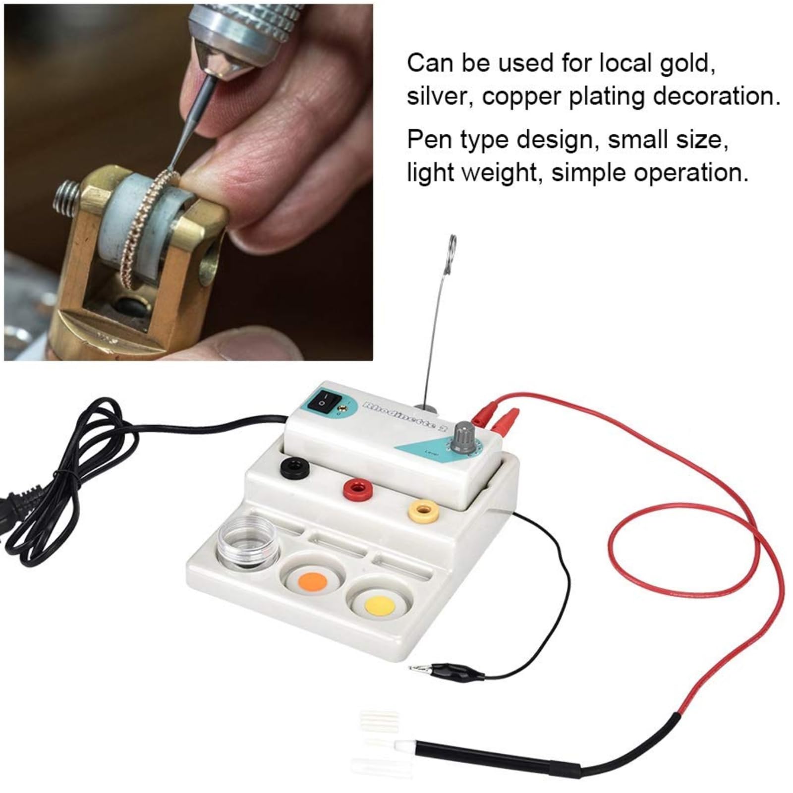 Macchina per placcatura in oro, kit professionale per elettroplaccatura a penna per la creazione di gioielli, strumenti galvanici per decorazioni in oro e rame, artigianato fai da te