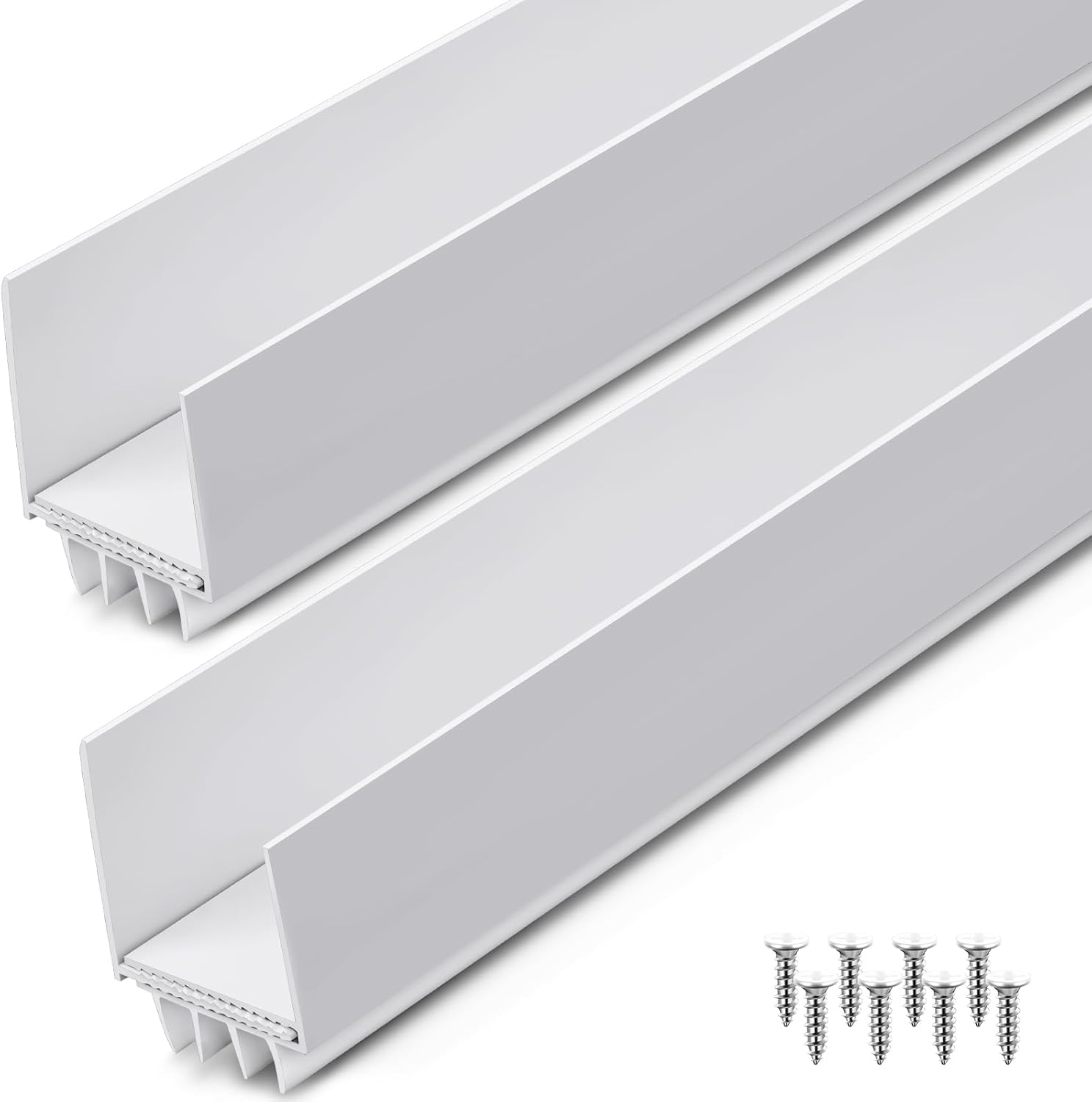 Pickmesh 2 Pcs 36 Inch Adjustable Storm Door Bottom Sweep for Door Seal 1-1/2 to 2-3/5 Inch Replacement Parts Under Draft Stopper Weather Stripping Threshold Seal (White)