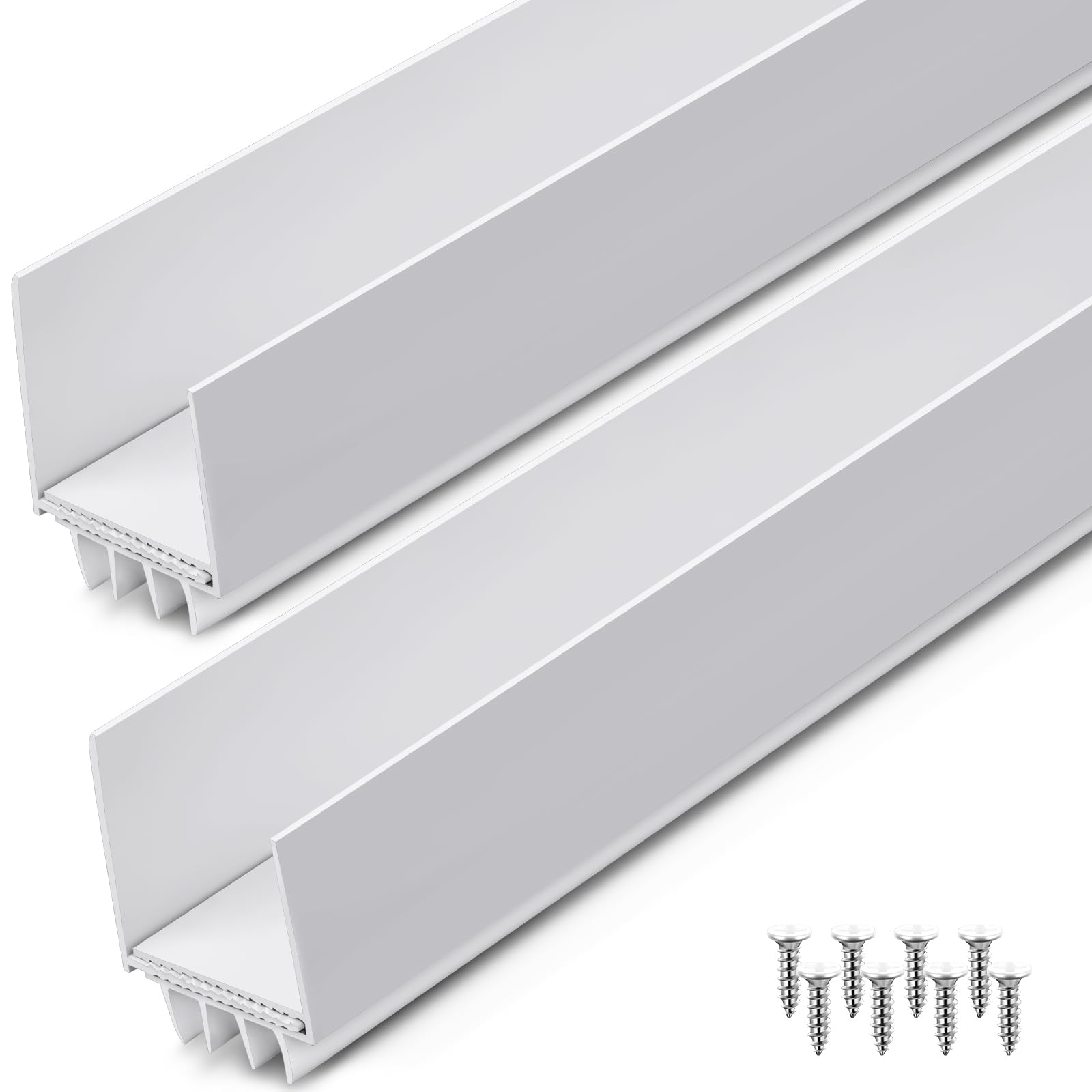 pickmesh 2 pcs 36 inch adjustable storm door bottom sweep for door seal 1-1/2 to 2-3/5 inch replacement parts under draft stopper weather stripping threshold seal (white)