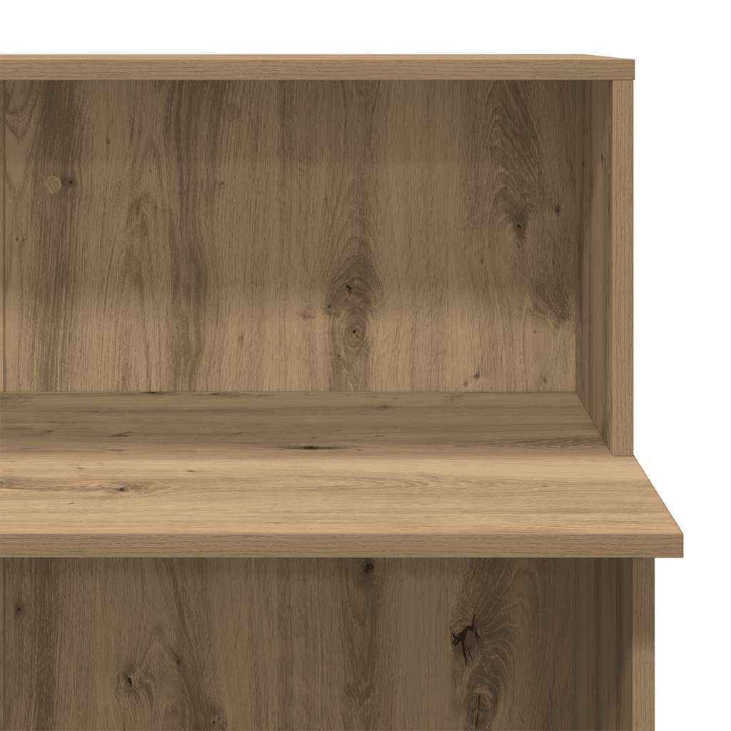 Banco Reception in Truciolato Rovere Artigianale 100x50x103,5 cm con Bancone Integrato e Ampio Spazio Archiviazione per Uffici Hotel Cliniche - Materiale Stabile Resistente