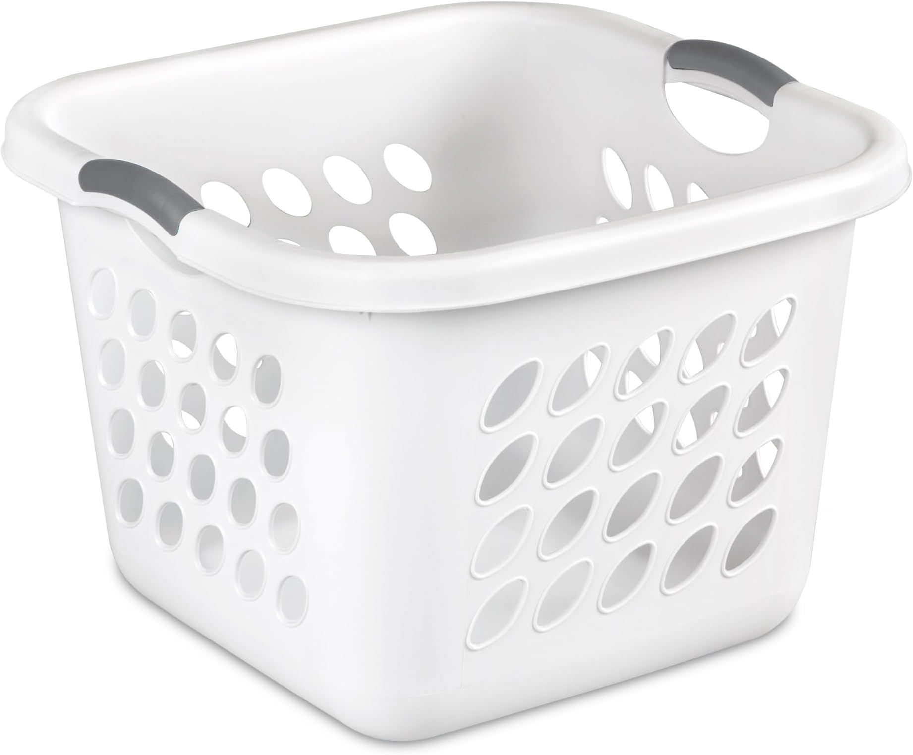 1.5 Storage Bushel Square Laundry Basket Plastic, Laundry Hamper White