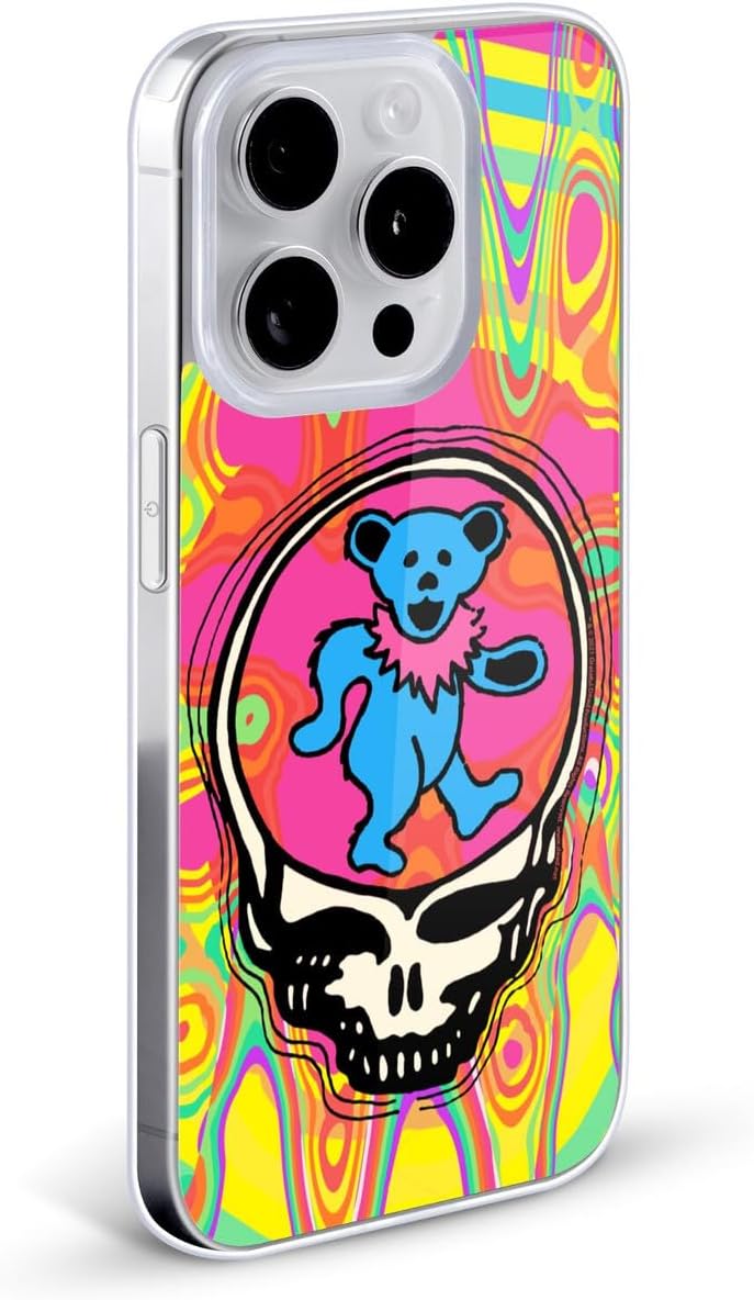 Head Case Designs Officially Licensed Grateful Dead Bear Trends Gel Case [Military Grade Protection] Compatible with Apple iPhone 16e and Compatible with MagSafe