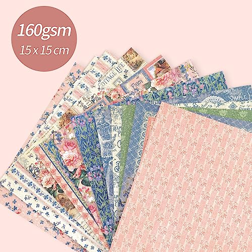image for Mifuner 6x6” 160gsm cardstock Single Sided Scrapbooking 24 Paper Pad