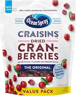 Ocean Spray Craisins Original Dried Cranberries 24oz Value Pack - Gluten-Free, Fat-Free Snack with Fiber & Antioxidants