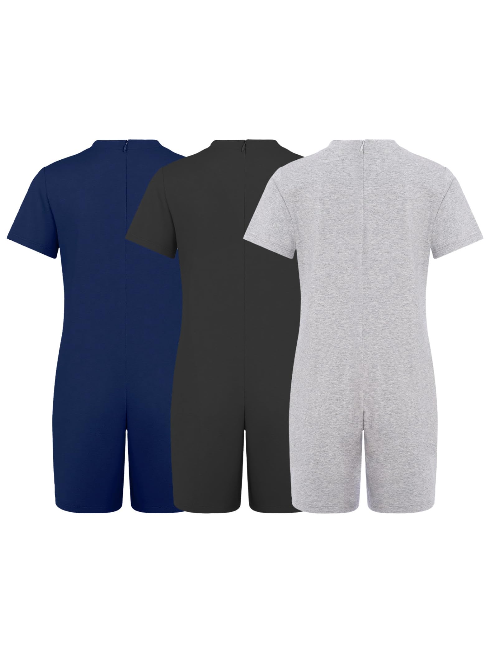 3 Stück Kinder Pflegeoverall Mit Reißverschluss Hinten Kurzarm Bodysuit Adaptive Kleidung Für Kinder Mit Besonderen Bedürfnissen