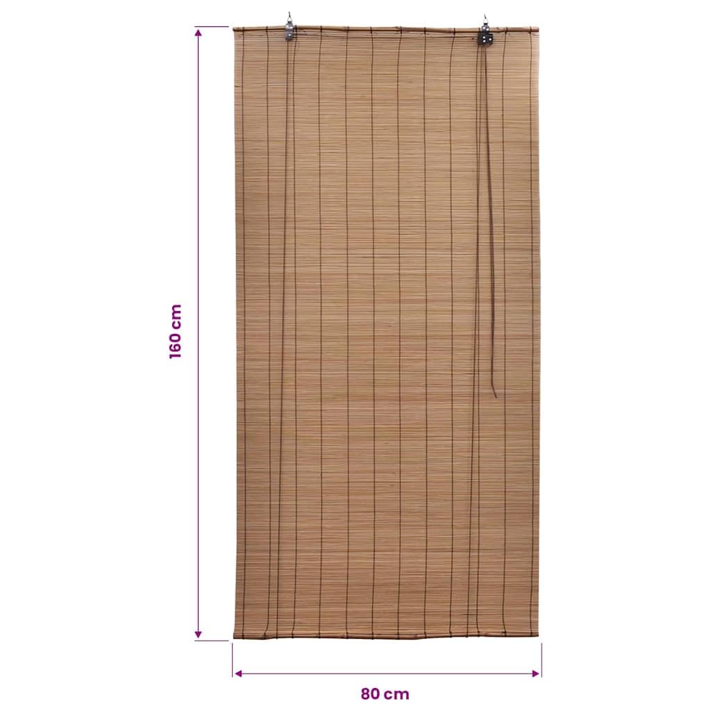 Festnight Bambusrollo Braun 80x160 cm Bambus Rollo Innen Wetterfest Sonnenrollo Sonnenschutz Sichtschutz Blickdicht Raffrollo Bambus Holzrollo für Fenster und Türen