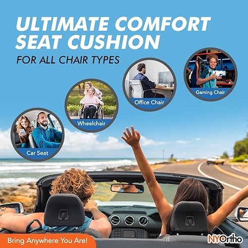 Miniatura 6 de NYOrtho Cojín de asiento de cuña para silla de ruedas, cojín en forma de cuña para sillas de ruedas, sillas de oficina, asientos de automóvil y más,