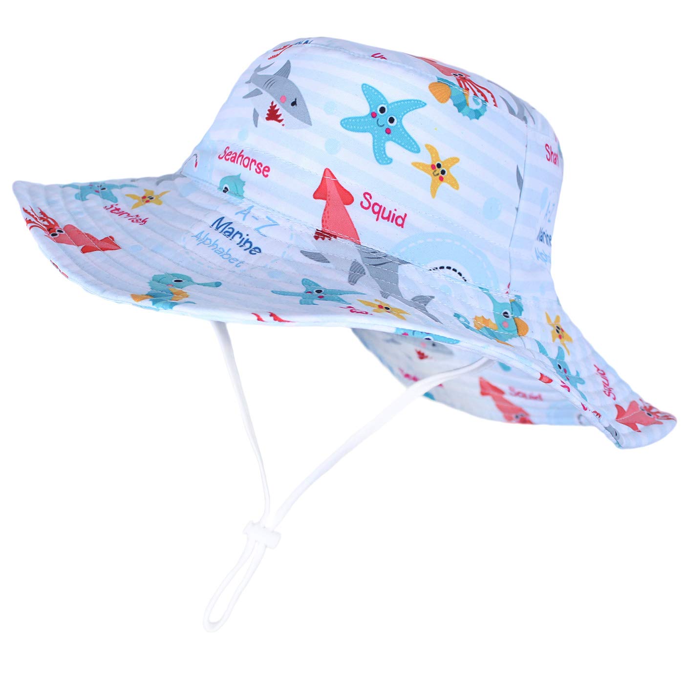 Happy Cherry Bebé Sombrero Pescador para Niños Niñas Primavera Verano Bucket Hat Infantil Gorra de Sol con ala de Estampado de Dinosaurio para Playa Viajes Vacaciones Algodón - 6 Meses-8 Años