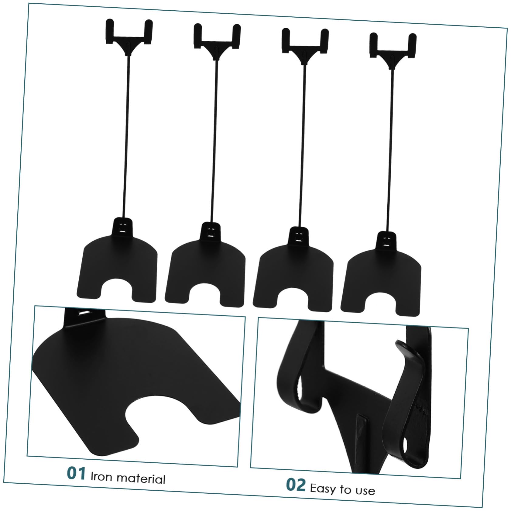 Gatuida Porta Cartellini Prezzi Design Semplice in Ferro Nero 10 Pezzi Facile da Rimuovere Supporto Espositore Prezzi Riutilizzabile per Banco e Scrivania per Negozio e Supermercato