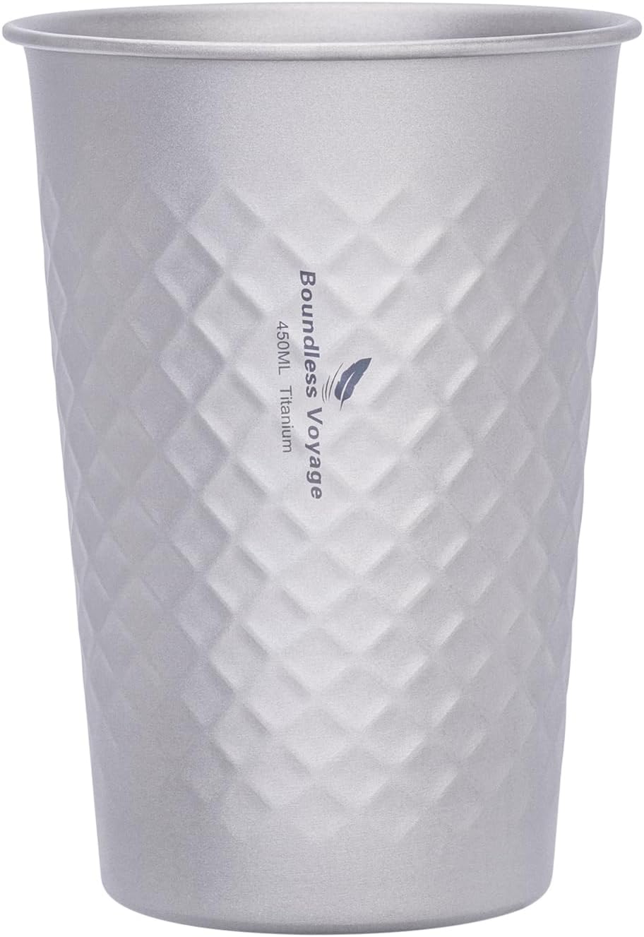 Boundless Voyage Titanium Beer Cup Premium Metal Drinking Cups Reusable Juice Cup Suitable for Home, Party, Camping, Outdoor (450ml (matt))