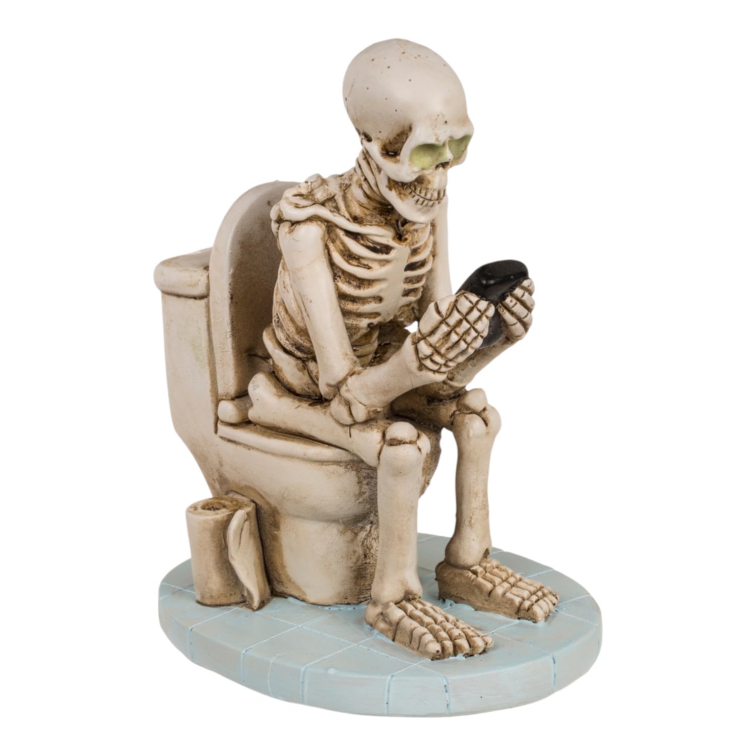 JORAE Set di 4 statue a forma di scheletri per yoga, per Halloween, tavolo da meditazione, da collezione, decorazione per la casa, in poliresina (set da 4, colore: bianco