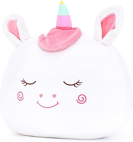 Lazada - Almohada de unicornio de peluche para niñas, regalo para niñas pequeñas, color blanco, 38 cm
